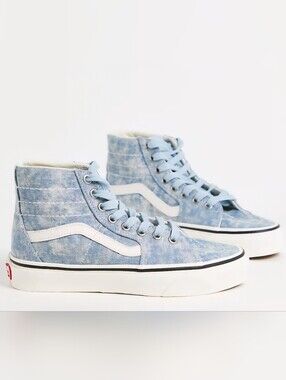 Vans SK8-Hi Tapered Denim Destroy sneakers in Marshmellow sky blue Womens 11